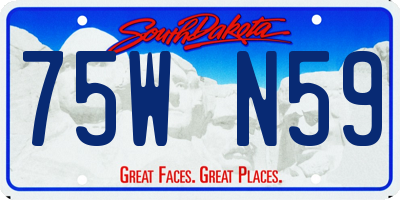 SD license plate 75WN59