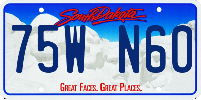 SD license plate 75WN60