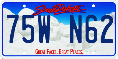 SD license plate 75WN62