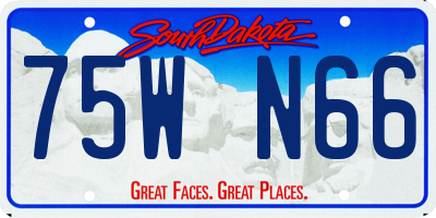 SD license plate 75WN66
