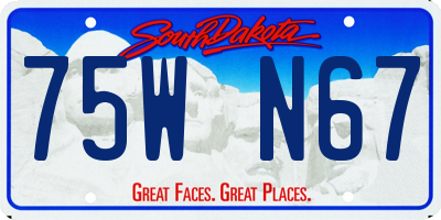 SD license plate 75WN67