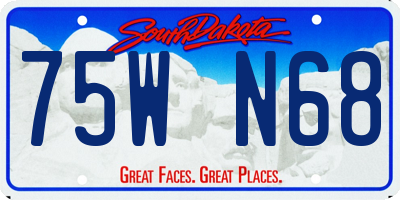 SD license plate 75WN68
