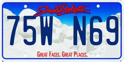SD license plate 75WN69