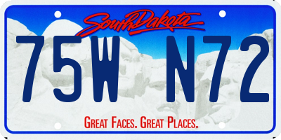 SD license plate 75WN72