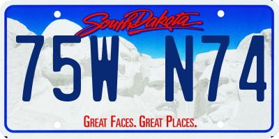 SD license plate 75WN74