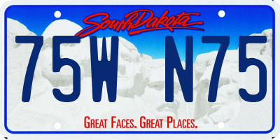 SD license plate 75WN75