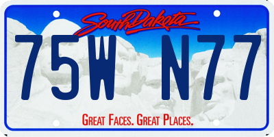 SD license plate 75WN77