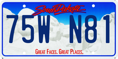 SD license plate 75WN81