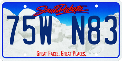 SD license plate 75WN83