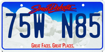 SD license plate 75WN85