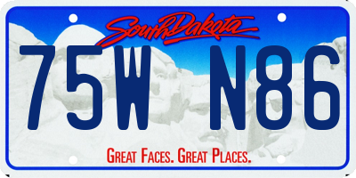 SD license plate 75WN86
