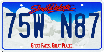 SD license plate 75WN87