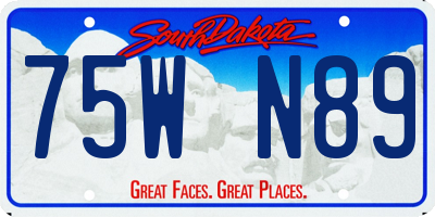 SD license plate 75WN89
