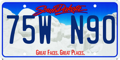 SD license plate 75WN90