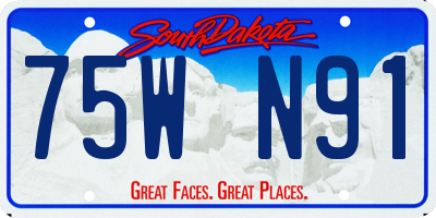 SD license plate 75WN91