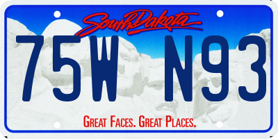 SD license plate 75WN93