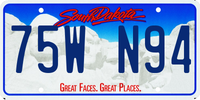 SD license plate 75WN94