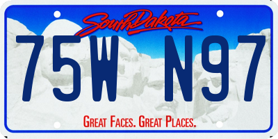 SD license plate 75WN97