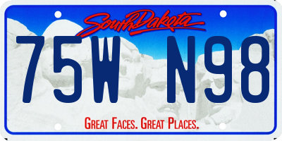 SD license plate 75WN98