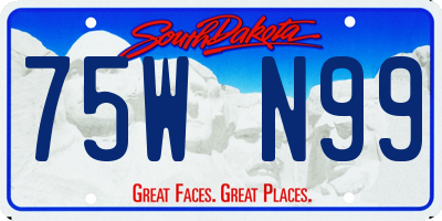 SD license plate 75WN99