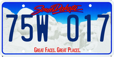 SD license plate 75WO17