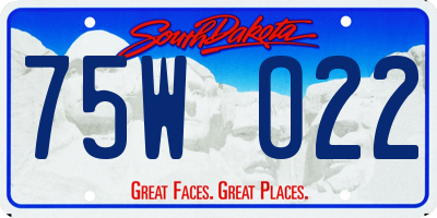 SD license plate 75WO22