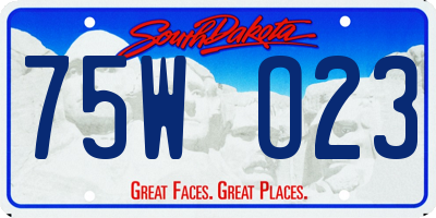 SD license plate 75WO23