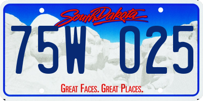 SD license plate 75WO25