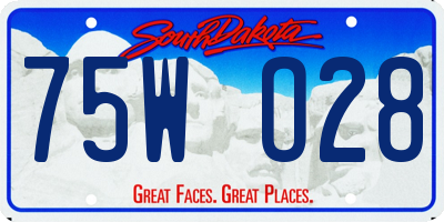 SD license plate 75WO28