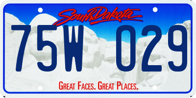 SD license plate 75WO29