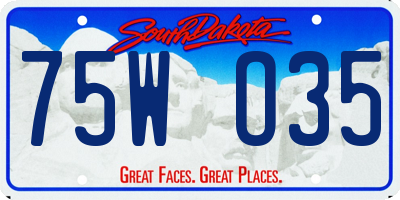 SD license plate 75WO35