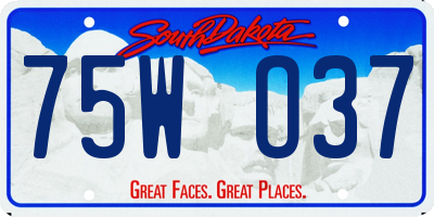 SD license plate 75WO37