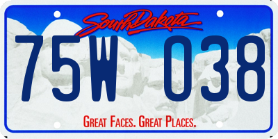 SD license plate 75WO38