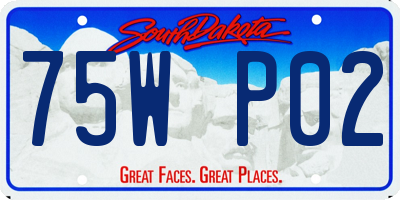 SD license plate 75WP02