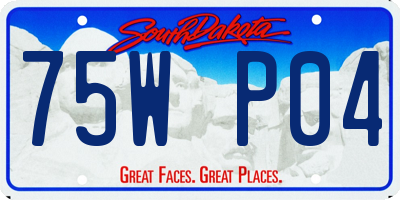 SD license plate 75WP04