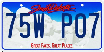SD license plate 75WP07