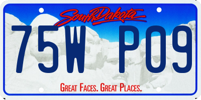 SD license plate 75WP09