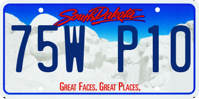 SD license plate 75WP10