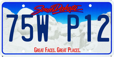 SD license plate 75WP12