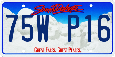 SD license plate 75WP16