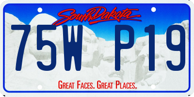 SD license plate 75WP19