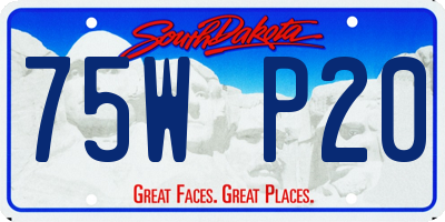 SD license plate 75WP20