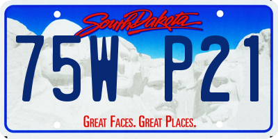 SD license plate 75WP21