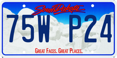 SD license plate 75WP24