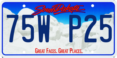 SD license plate 75WP25