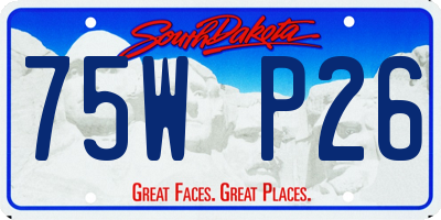 SD license plate 75WP26