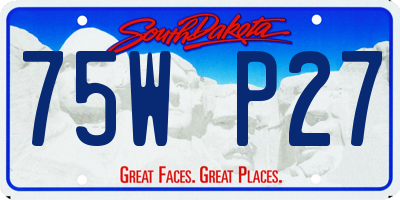 SD license plate 75WP27