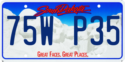 SD license plate 75WP35