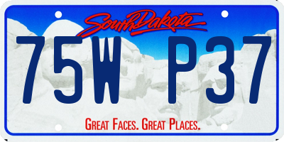 SD license plate 75WP37