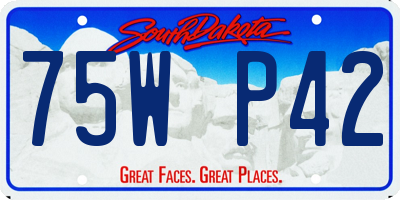 SD license plate 75WP42